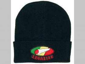LEGALIZE  zimná čiapka Rastafari - " ganja " materiál 100%akryl  univerzálna veľkosť